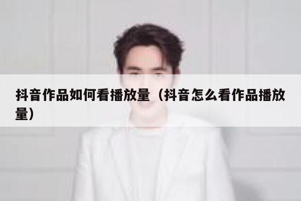 抖音作品如何看播放量（抖音怎么看作品播放量） 第1张