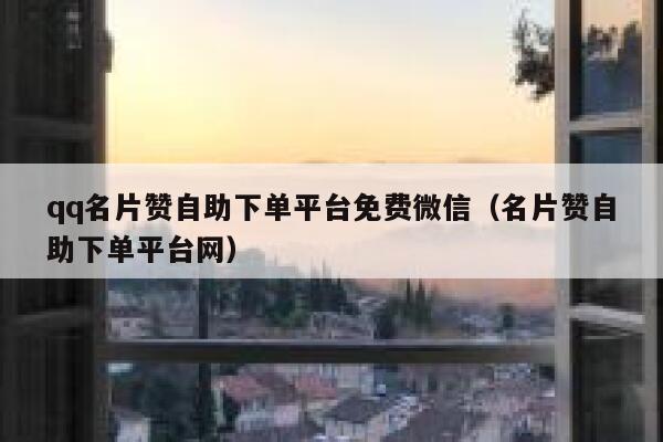 qq名片赞自助下单平台免费微信（名片赞自助下单平台网） 第1张