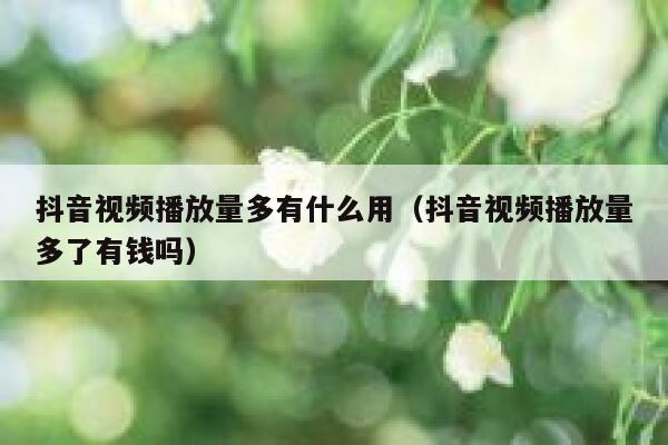 抖音视频播放量多有什么用（抖音视频播放量多了有钱吗） 第1张