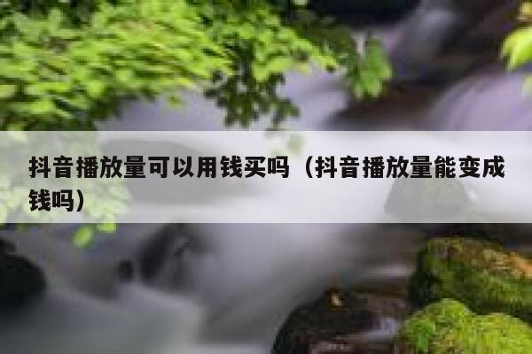 抖音播放量可以用钱买吗（抖音播放量能变成钱吗） 第1张