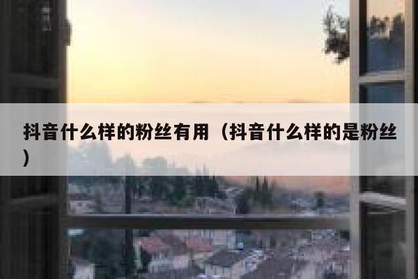 抖音什么样的粉丝有用（抖音什么样的是粉丝） 第1张
