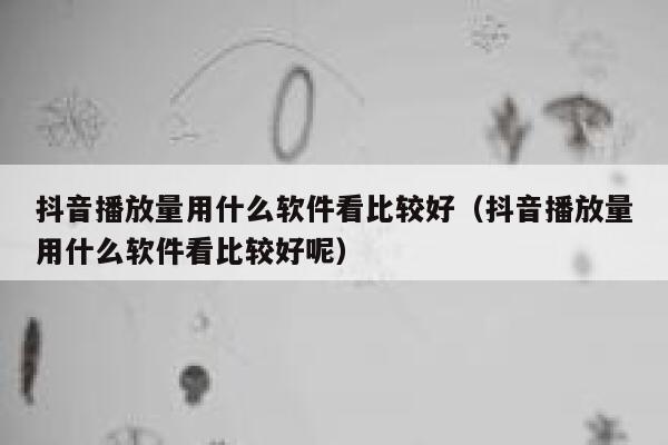 抖音播放量用什么软件看比较好(抖音播放量用什么软件看比较好呢) 第1张 抖音播放量用什么软件看比较好(抖音播放量用什么软件看比较好呢) 第1张