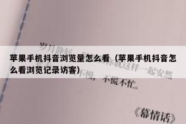 苹果手机抖音浏览量怎么看（苹果手机抖音怎么看浏览记录访客） 第1张