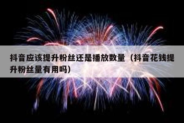 抖音应该提升粉丝还是播放数量（抖音花钱提升粉丝量有用吗） 第1张