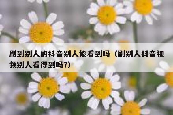 刷到别人的抖音别人能看到吗（刷别人抖音视频别人看得到吗?） 第1张
