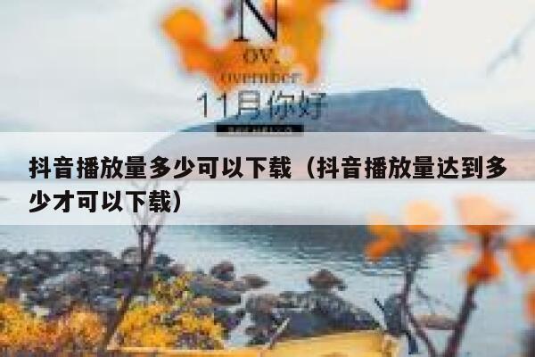 抖音播放量多少可以下载（抖音播放量达到多少才可以下载） 第1张