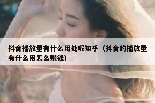 抖音播放量有什么用处呢知乎（抖音的播放量有什么用怎么赚钱） 第1张