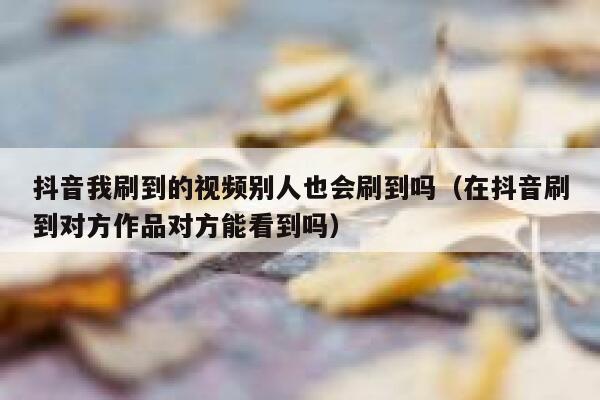 抖音我刷到的视频别人也会刷到吗（在抖音刷到对方作品对方能看到吗） 第1张