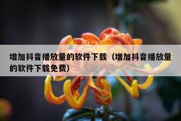 增加抖音播放量的软件下载（增加抖音播放量的软件下载免费） 第1张