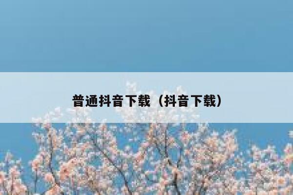 普通抖音下载（抖音下载） 第1张