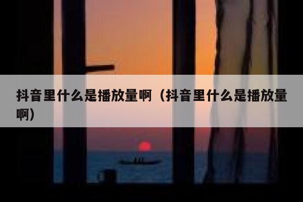 抖音里什么是播放量啊（抖音里什么是播放量啊） 第1张