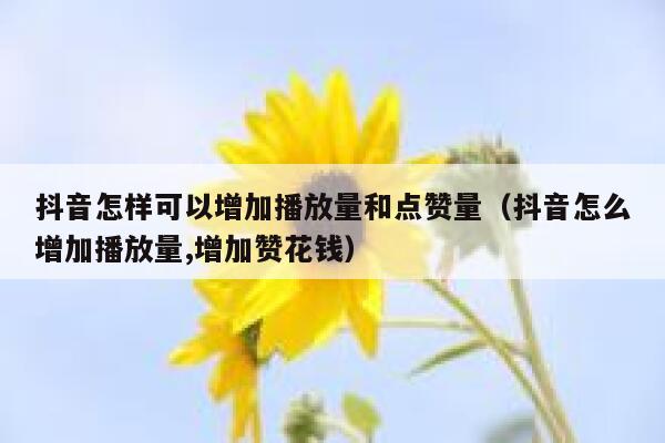 抖音怎样可以增加播放量和点赞量（抖音怎么增加播放量,增加赞花钱） 第1张