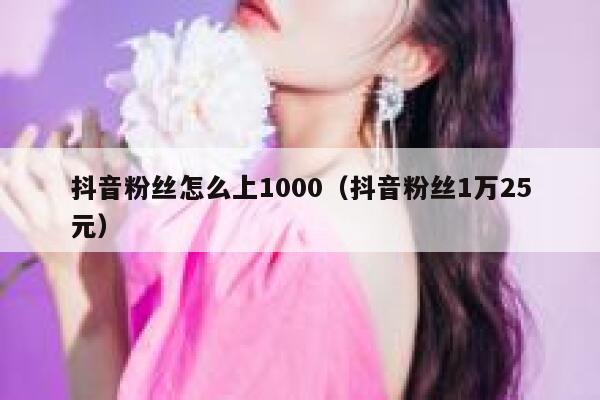 抖音粉丝怎么上1000（抖音粉丝1万25元） 第1张
