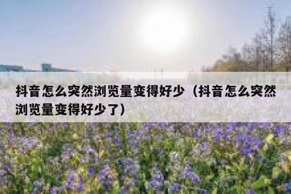 抖音怎么突然浏览量变得好少（抖音怎么突然浏览量变得好少了） 第1张