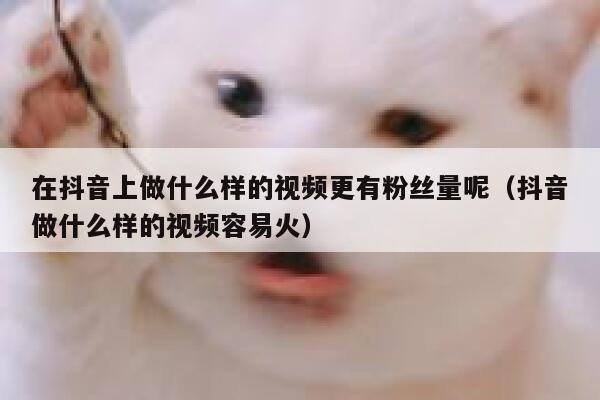 在抖音上做什么样的视频更有粉丝量呢（抖音做什么样的视频容易火） 第1张