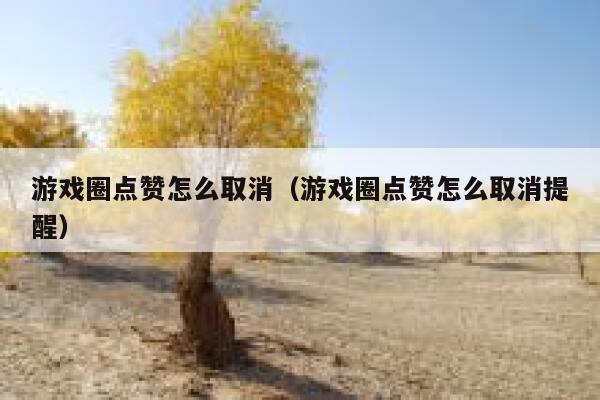 游戏圈点赞怎么取消（游戏圈点赞怎么取消提醒） 第1张
