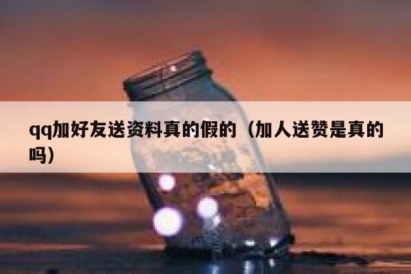 qq加好友送资料真的假的（加人送赞是真的吗） 第1张
