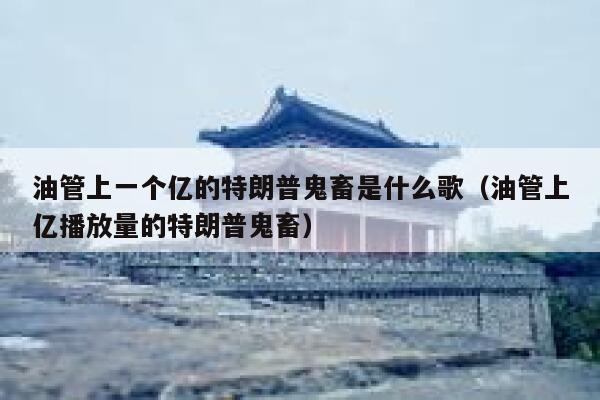 油管上一个亿的特朗普鬼畜是什么歌（油管上亿播放量的特朗普鬼畜） 第1张