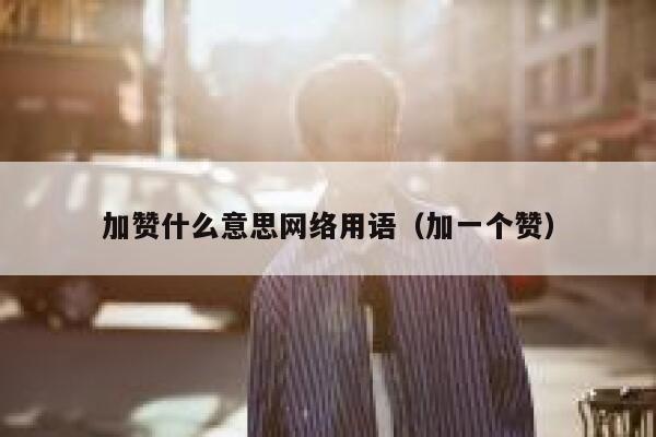 加赞什么意思网络用语（加一个赞） 第1张