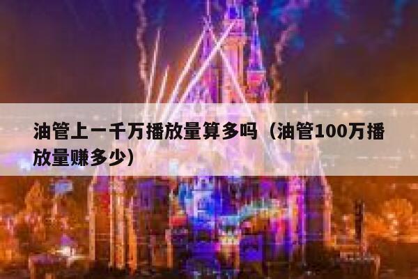 油管上一千万播放量算多吗（油管100万播放量赚多少） 第1张
