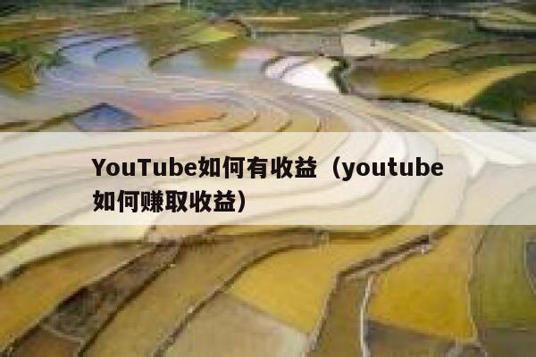 YouTube如何有收益（youtube如何赚取收益） 第1张