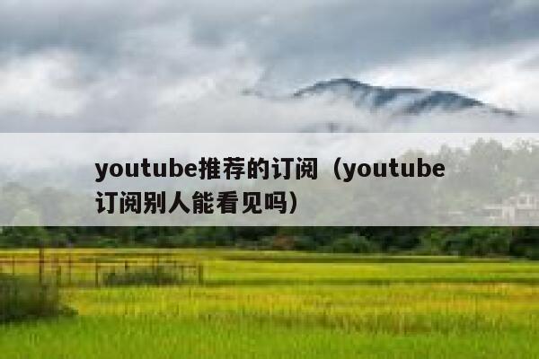 youtube推荐的订阅（youtube订阅别人能看见吗） 第1张