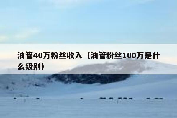 油管40万粉丝收入(油管粉丝100万是什么级别) 第1张 油管40万粉丝收入(油管粉丝100万是什么级别) 第1张