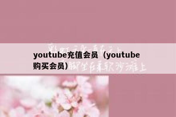 youtube充值会员（youtube 购买会员） 第1张