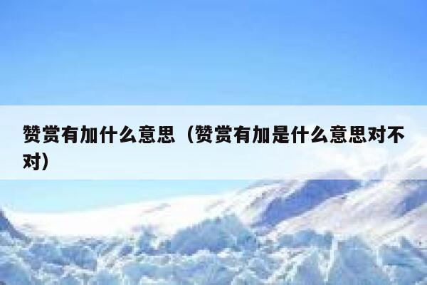 赞赏有加什么意思（赞赏有加是什么意思对不对） 第1张