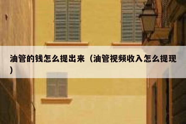 油管的钱怎么提出来（油管视频收入怎么提现） 第1张