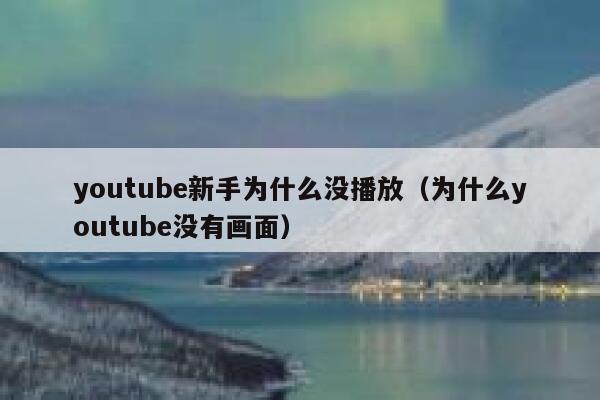 youtube新手为什么没播放（为什么youtube没有画面） 第1张