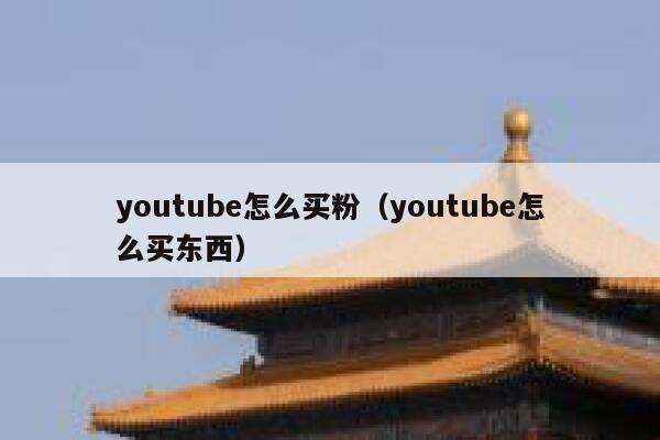 youtube怎么买粉（youtube怎么买东西） 第1张