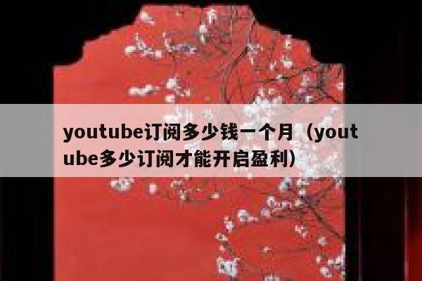 youtube订阅多少钱一个月（youtube多少订阅才能开启盈利） 第1张