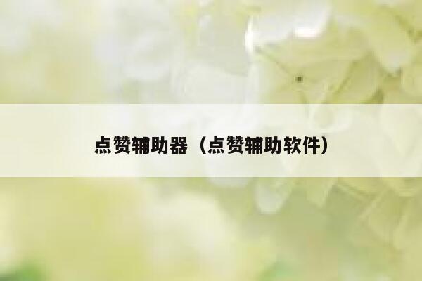点赞辅助器（点赞辅助软件） 第1张