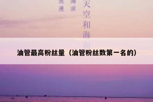 油管最高粉丝量（油管粉丝数第一名的） 第1张