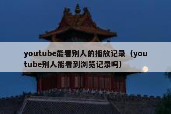 youtube能看别人的播放记录（youtube别人能看到浏览记录吗） 第1张