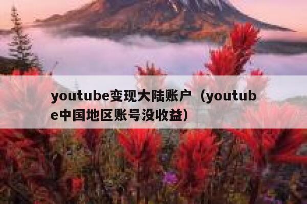 youtube变现大陆账户（youtube中国地区账号没收益） 第1张