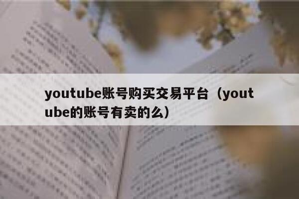 youtube账号购买交易平台（youtube的账号有卖的么） 第1张