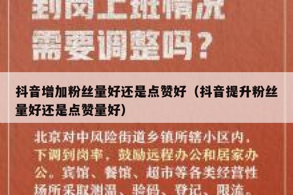 抖音增加粉丝量好还是点赞好（抖音提升粉丝量好还是点赞量好） 第1张