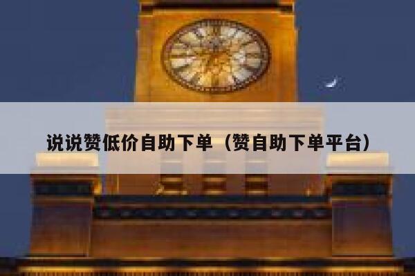 说说赞低价自助下单（赞自助下单平台） 第1张