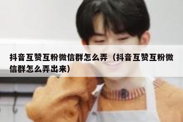 抖音互赞互粉微信群怎么弄（抖音互赞互粉微信群怎么弄出来） 第1张