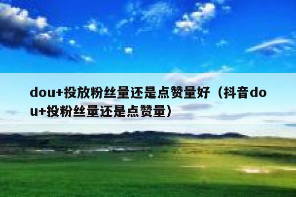 dou+投放粉丝量还是点赞量好(抖音dou+投粉丝量还是点赞量) 第1张 dou+投放粉丝量还是点赞量好(抖音dou+投粉丝量还是点赞量) 第1张