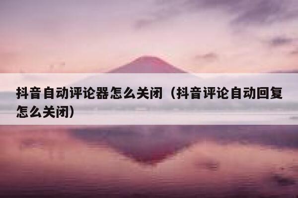 抖音自动评论器怎么关闭（抖音评论自动回复怎么关闭） 第1张