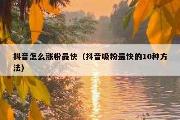 抖音怎么涨粉最快（抖音吸粉最快的10种方法） 第1张