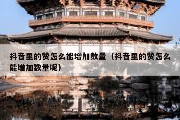 抖音里的赞怎么能增加数量（抖音里的赞怎么能增加数量呢） 第1张