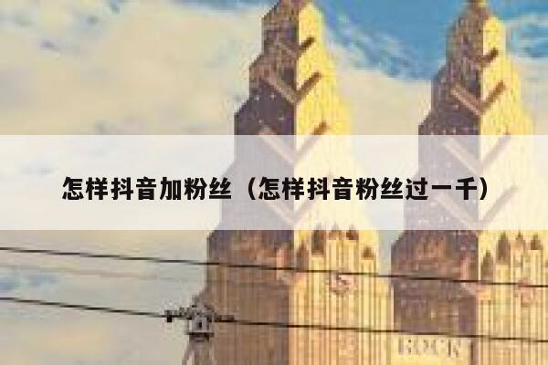 怎样抖音加粉丝（怎样抖音粉丝过一千） 第1张