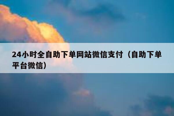 24小时全自助下单网站微信支付（自助下单平台微信） 第1张