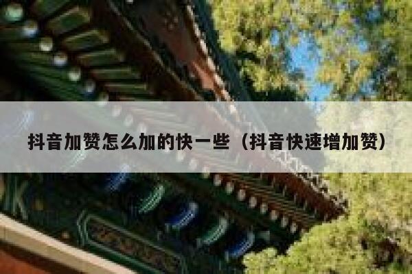 抖音加赞怎么加的快一些（抖音快速增加赞） 第1张