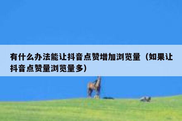 有什么办法能让抖音点赞增加浏览量(如果让抖音点赞量浏览量多) 第1张 有什么办法能让抖音点赞增加浏览量(如果让抖音点赞量浏览量多) 第1张