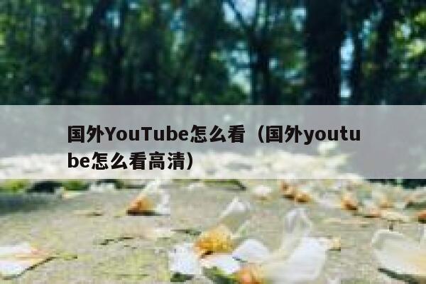 国外YouTube怎么看(国外youtube怎么看高清) 第1张 国外YouTube怎么看(国外youtube怎么看高清) 第1张